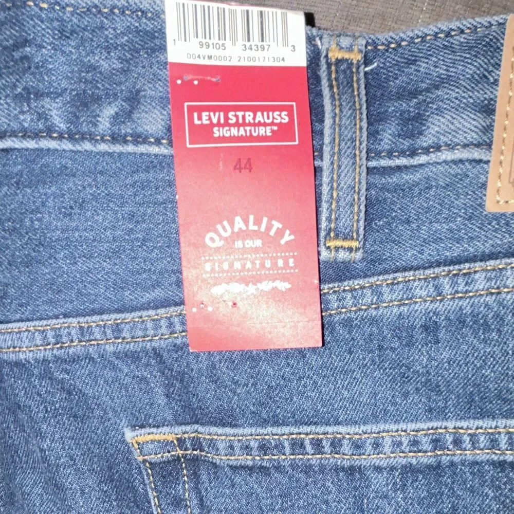 Levi Strauss Signature Men's Loose Fit Blue Denim Shorts 12